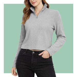 Banana Republic Light Blue Fleece Front Zip Pullover Size L